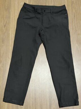 Lululemon ABC Classic-Fit 5 Pocket Pant Mens 34 Black Warpstreme Stretch Chino